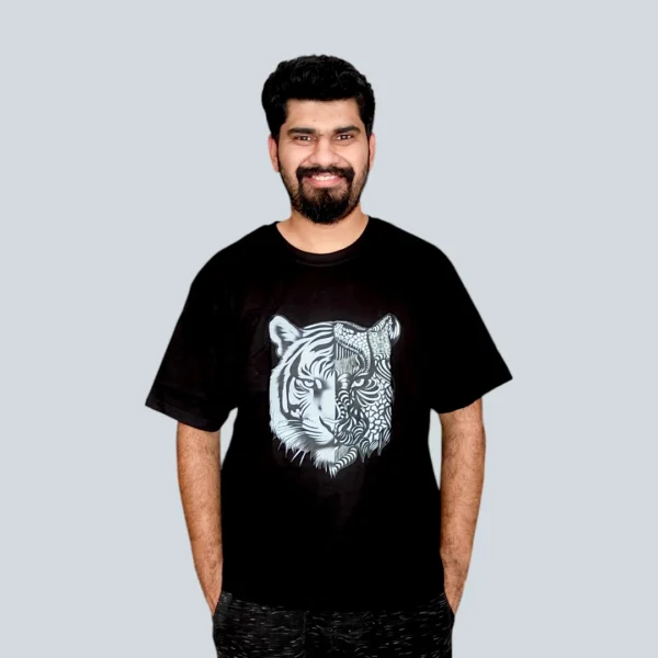 Tiger Oversized Tshirt -Original Art Printed Tshirt 34 ( Unisex )
