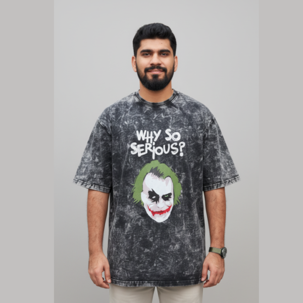 Joker Art Acid Wash – Oversized Art Printed T-Shirt (Unisex)